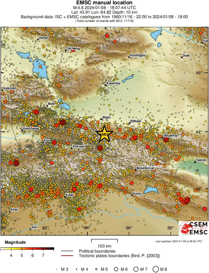 regional magnitude historical seismicity