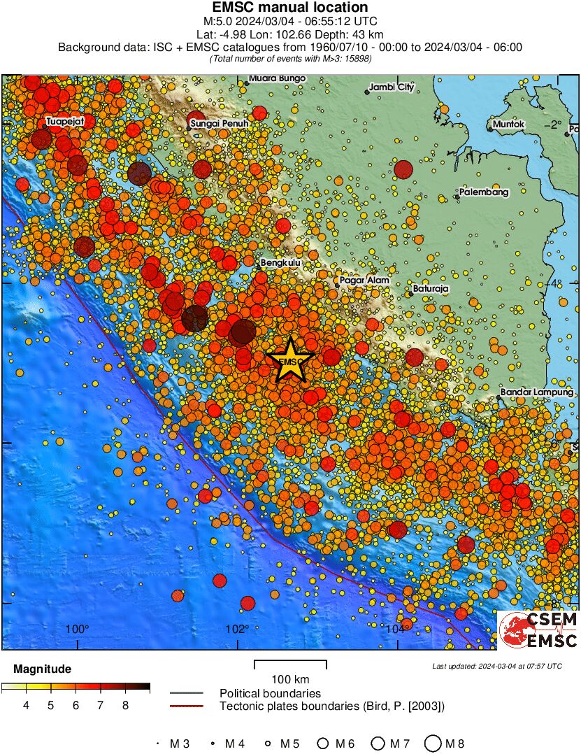 regional magnitude historical seismicity