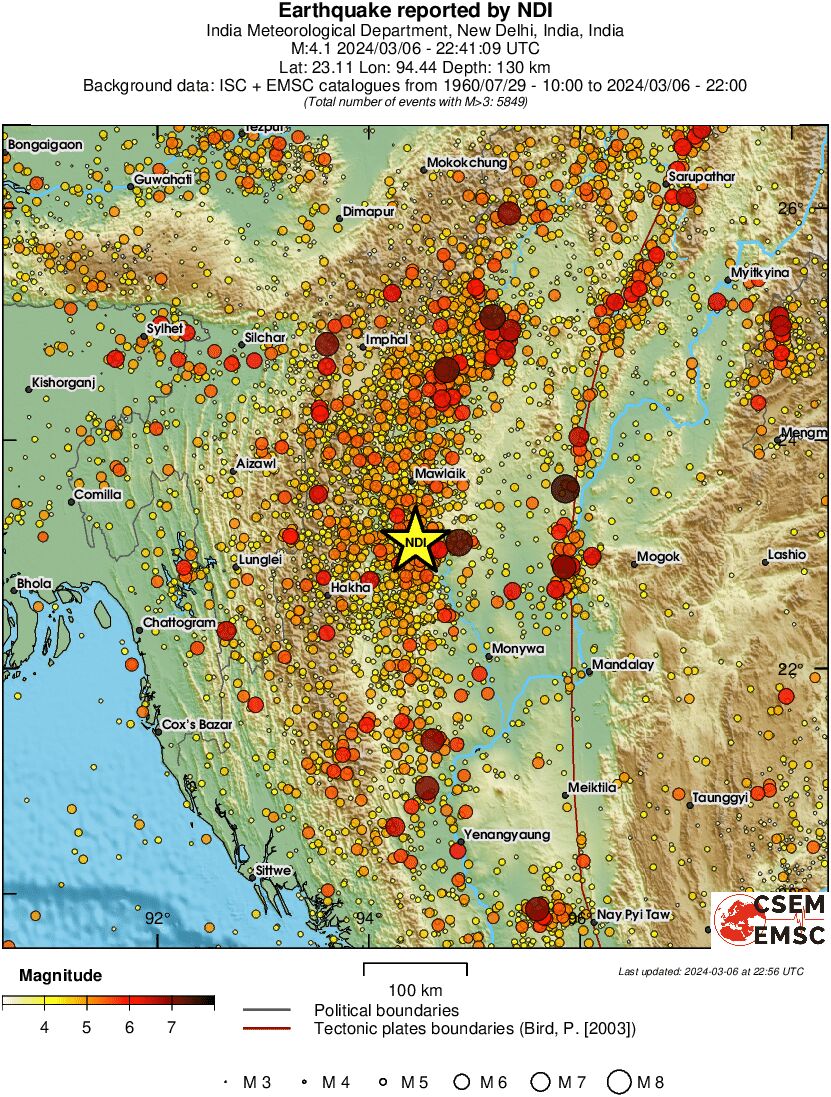 regional magnitude historical seismicity