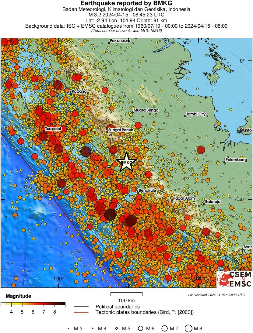 regional magnitude historical seismicity