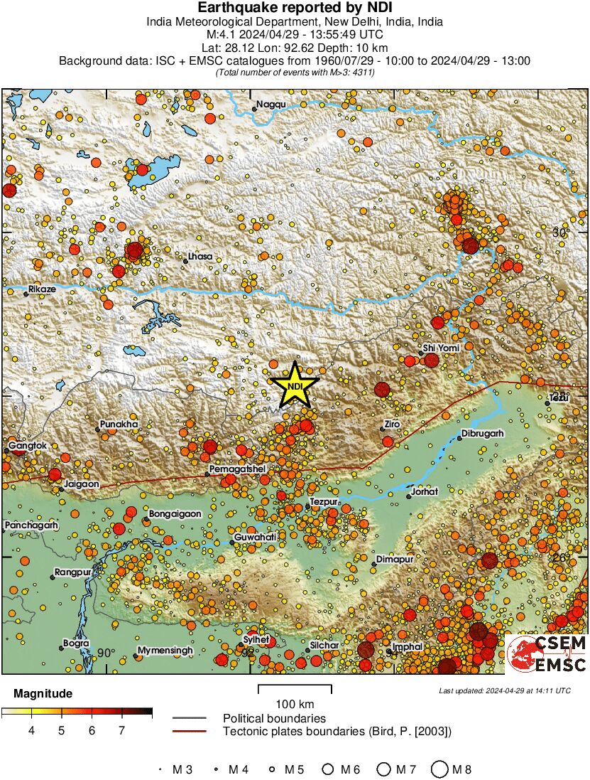 regional magnitude historical seismicity