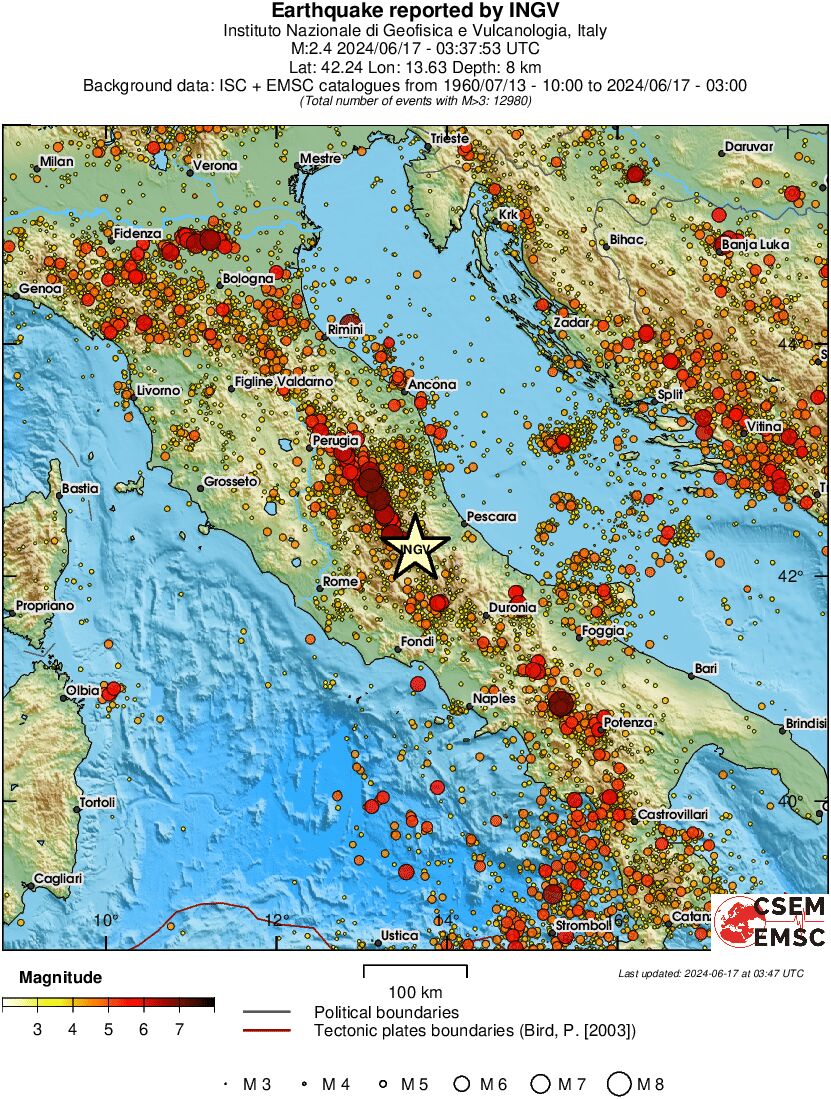 regional magnitude historical seismicity