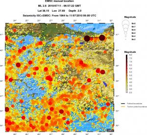 regional magnitude historical seismicity