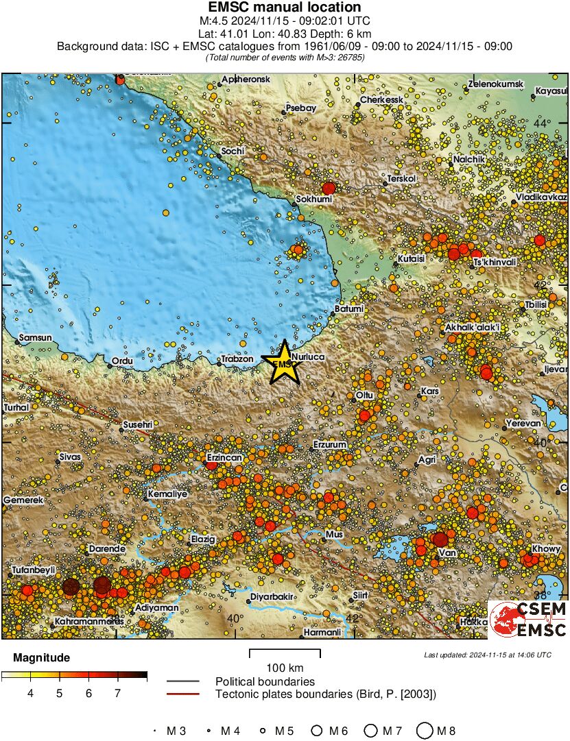 regional magnitude historical seismicity