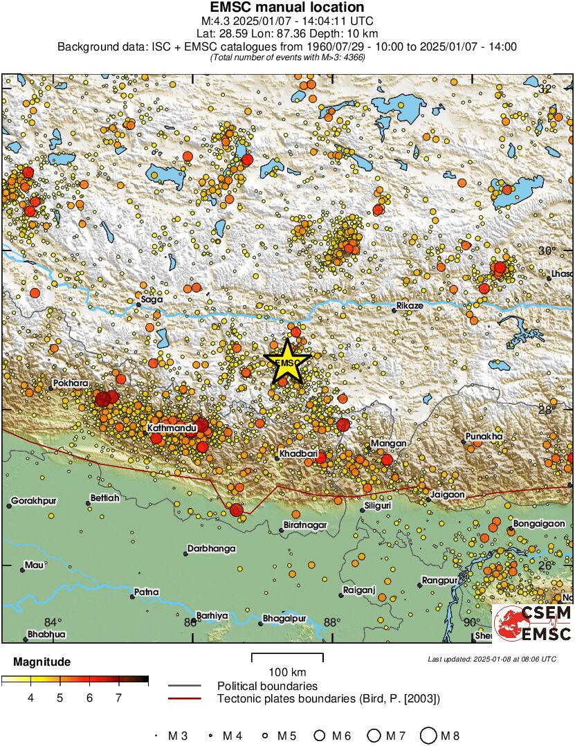 regional magnitude historical seismicity