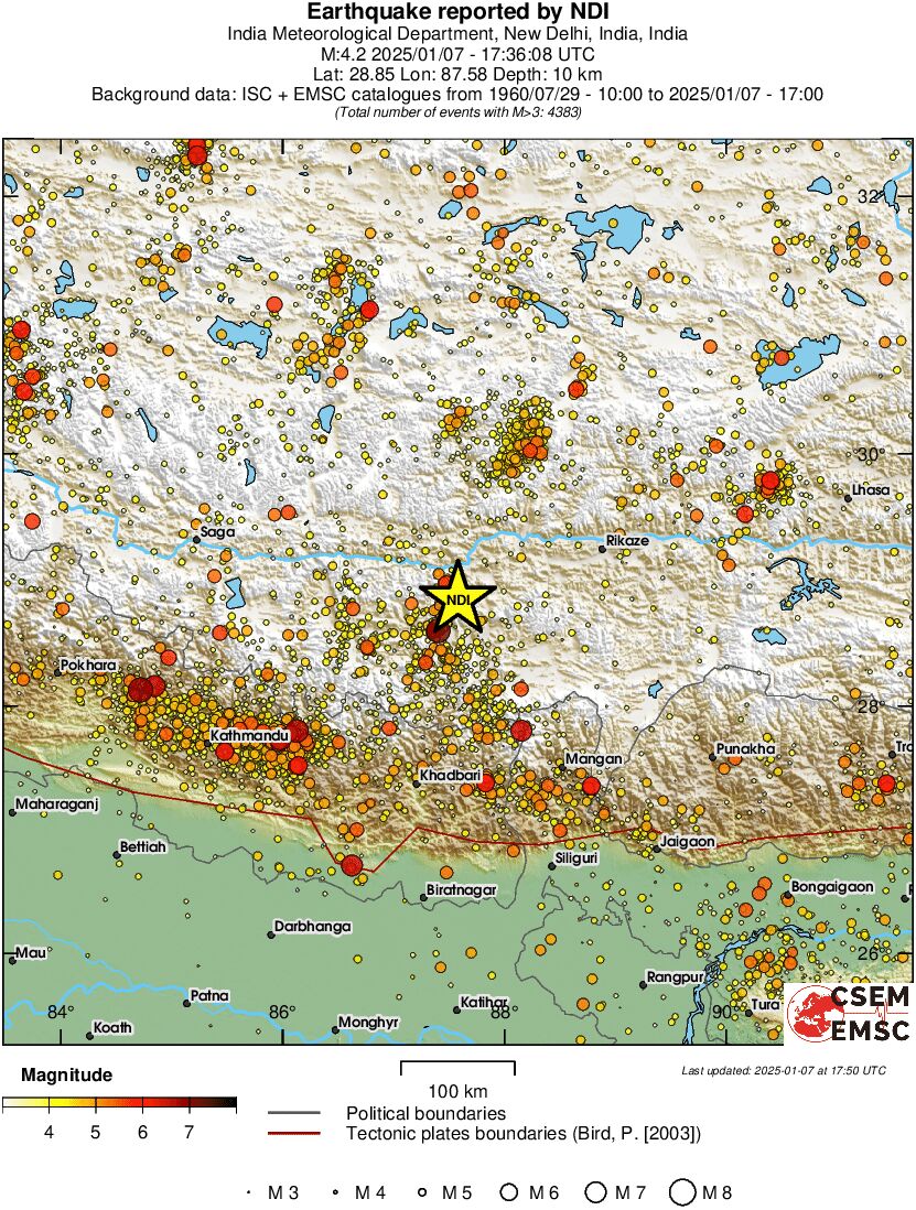 regional magnitude historical seismicity