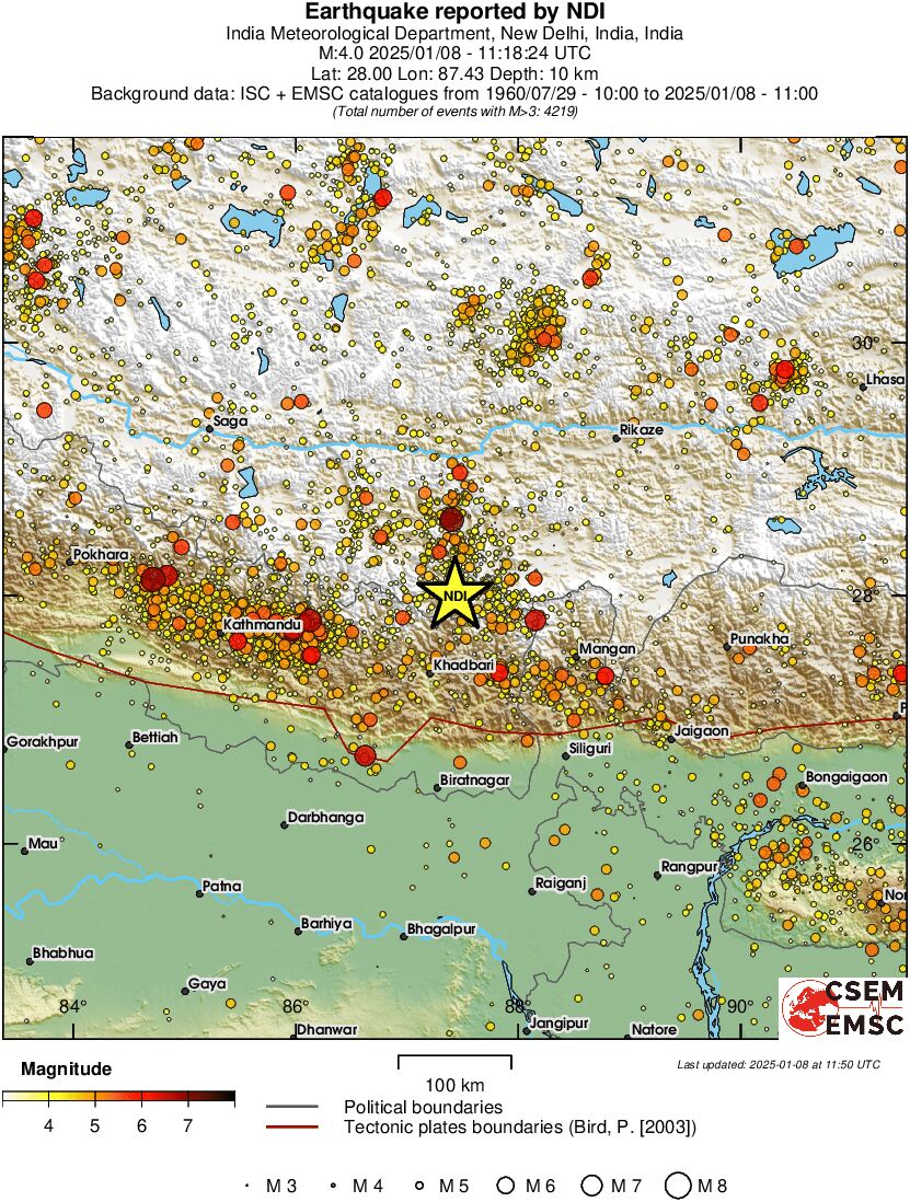 regional magnitude historical seismicity