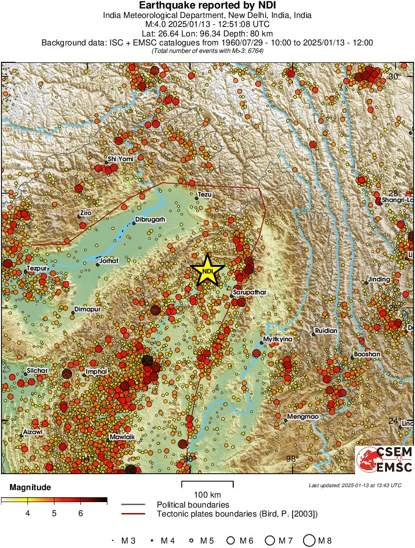 regional magnitude historical seismicity