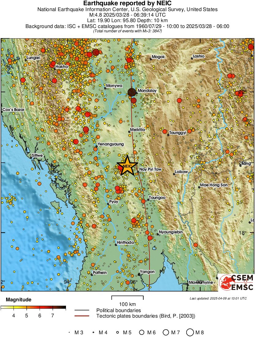 regional magnitude historical seismicity