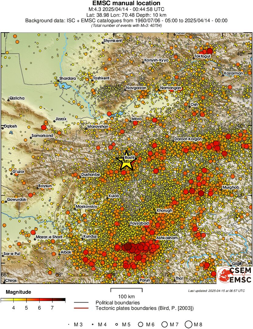 regional magnitude historical seismicity