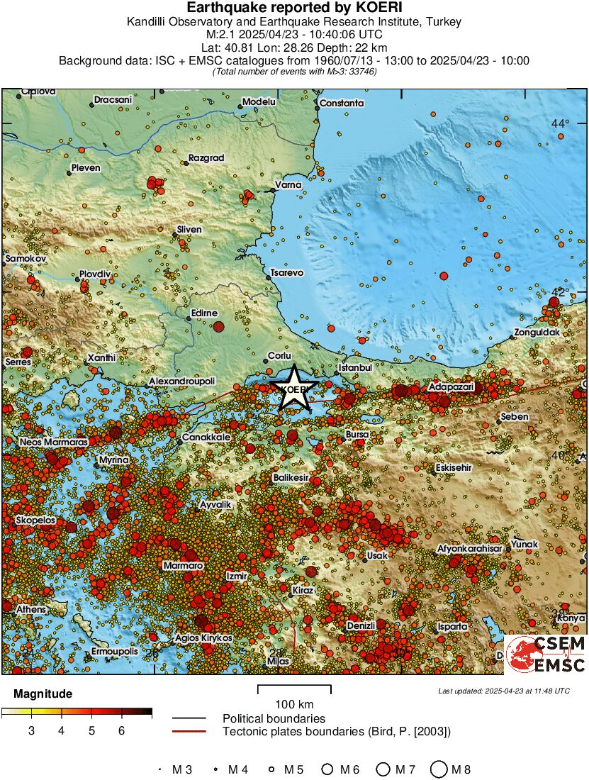 regional magnitude historical seismicity