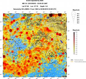 regional magnitude historical seismicity