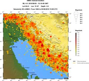 regional magnitude historical seismicity