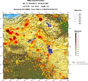 regional magnitude historical seismicity