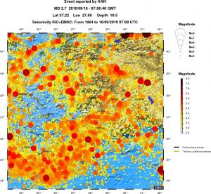 regional magnitude historical seismicity