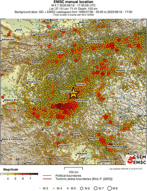 regional magnitude historical seismicity