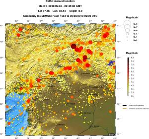 regional magnitude historical seismicity