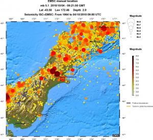 regional magnitude historical seismicity