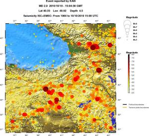 regional magnitude historical seismicity