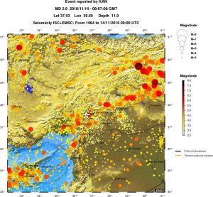 regional magnitude historical seismicity