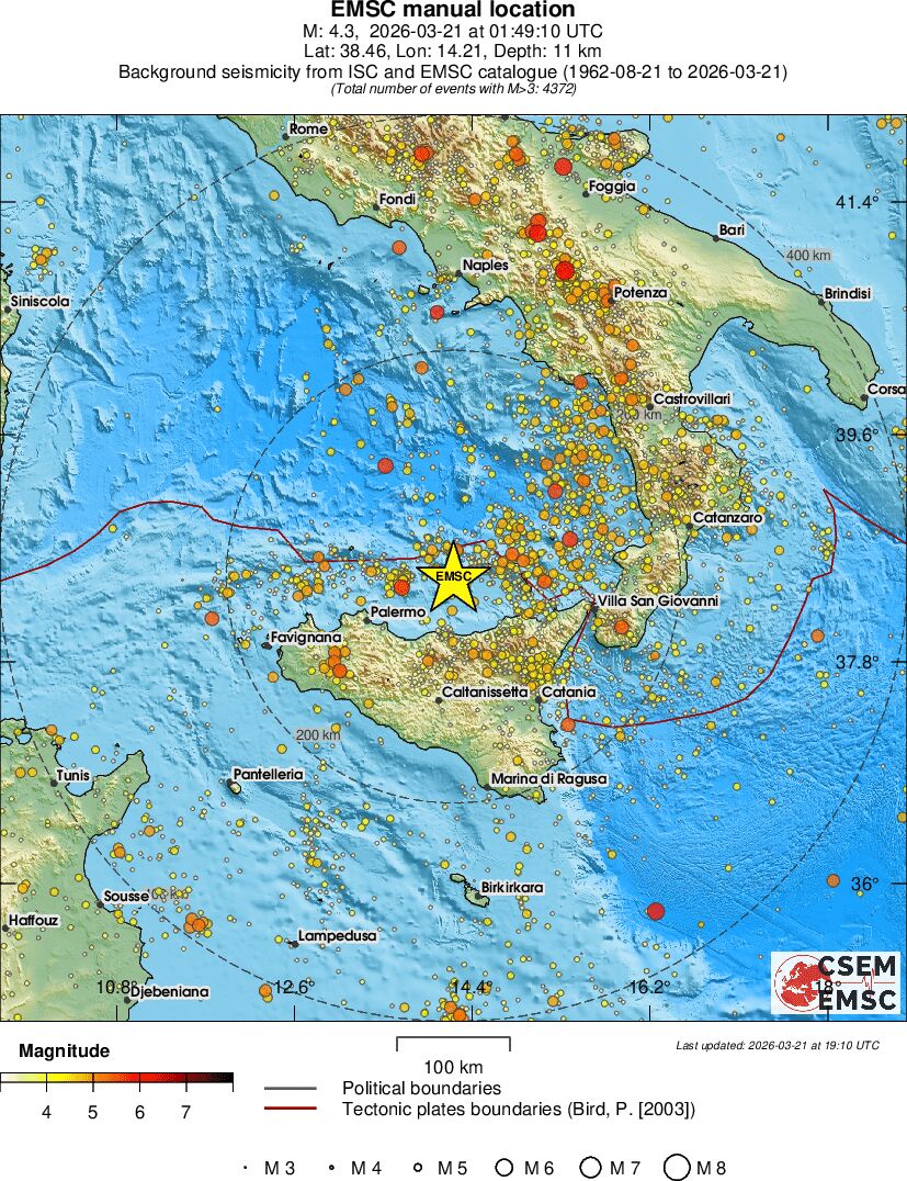 regional magnitude historical seismicity
