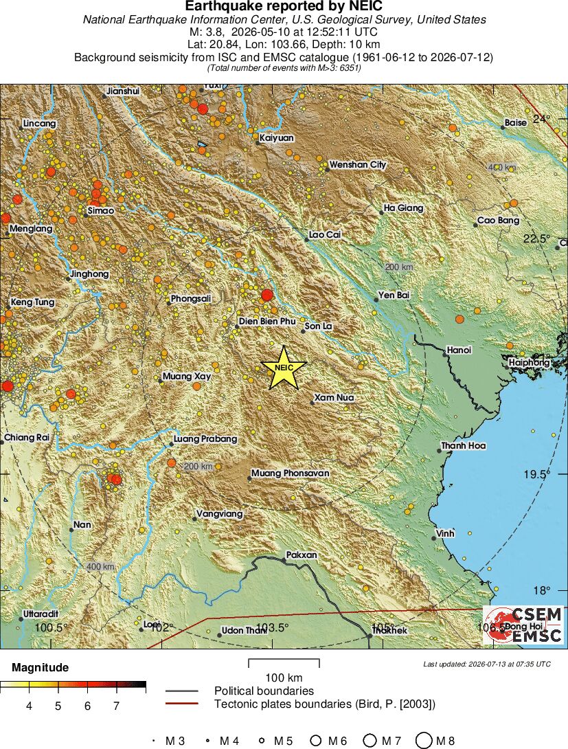 regional magnitude historical seismicity