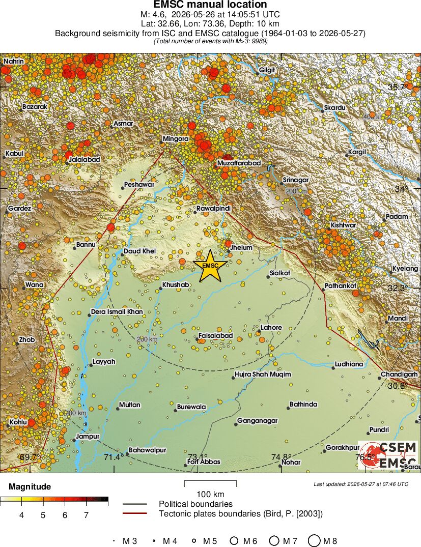 regional magnitude historical seismicity