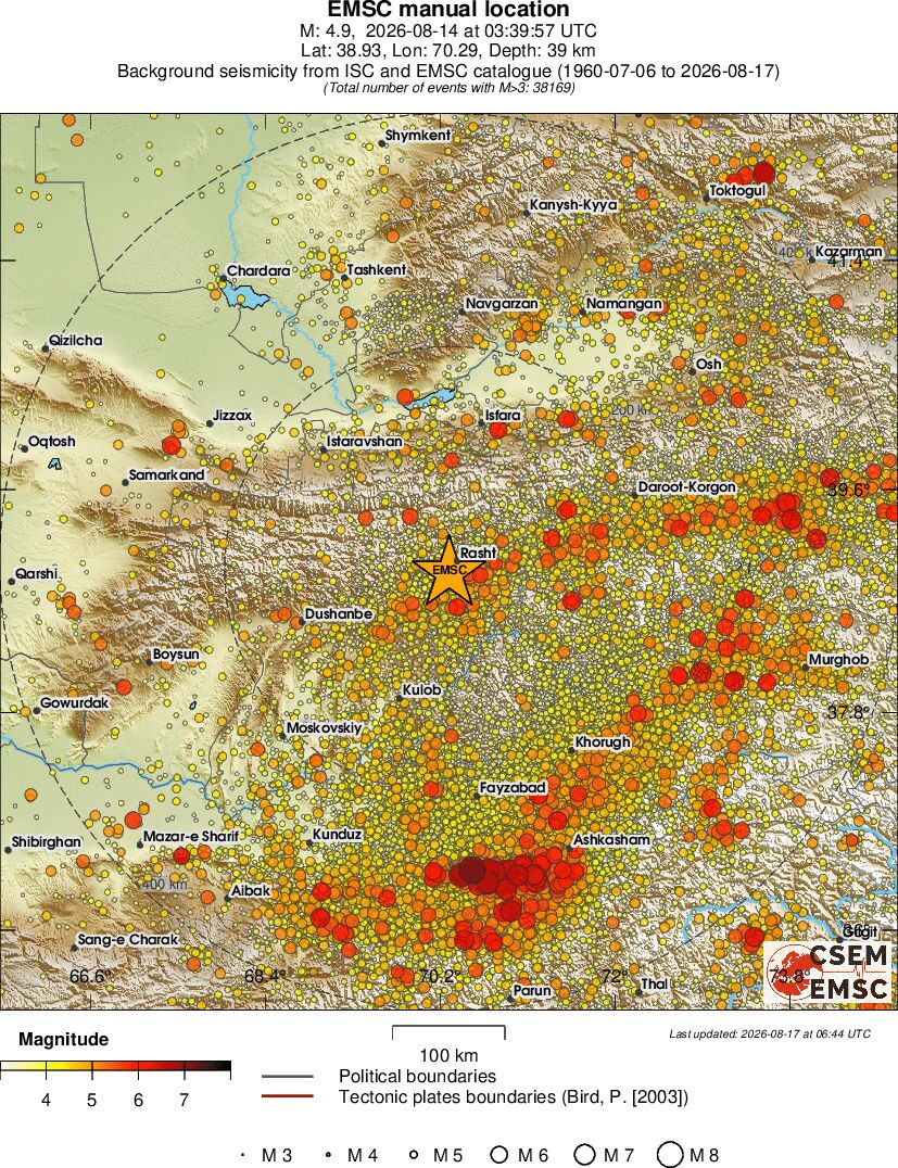 regional magnitude historical seismicity