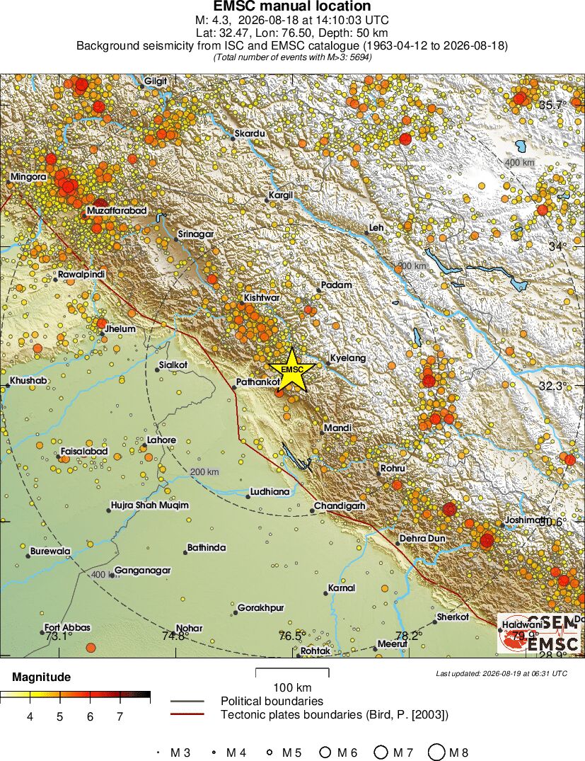 regional magnitude historical seismicity