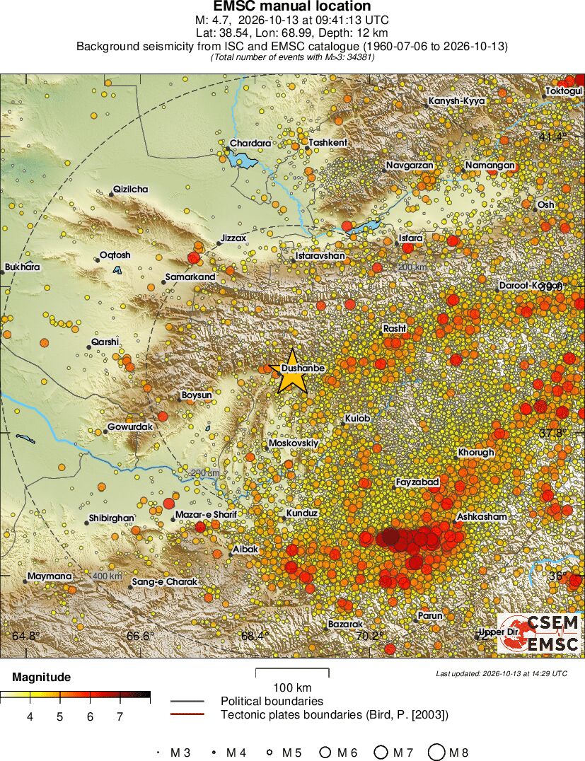 regional magnitude historical seismicity