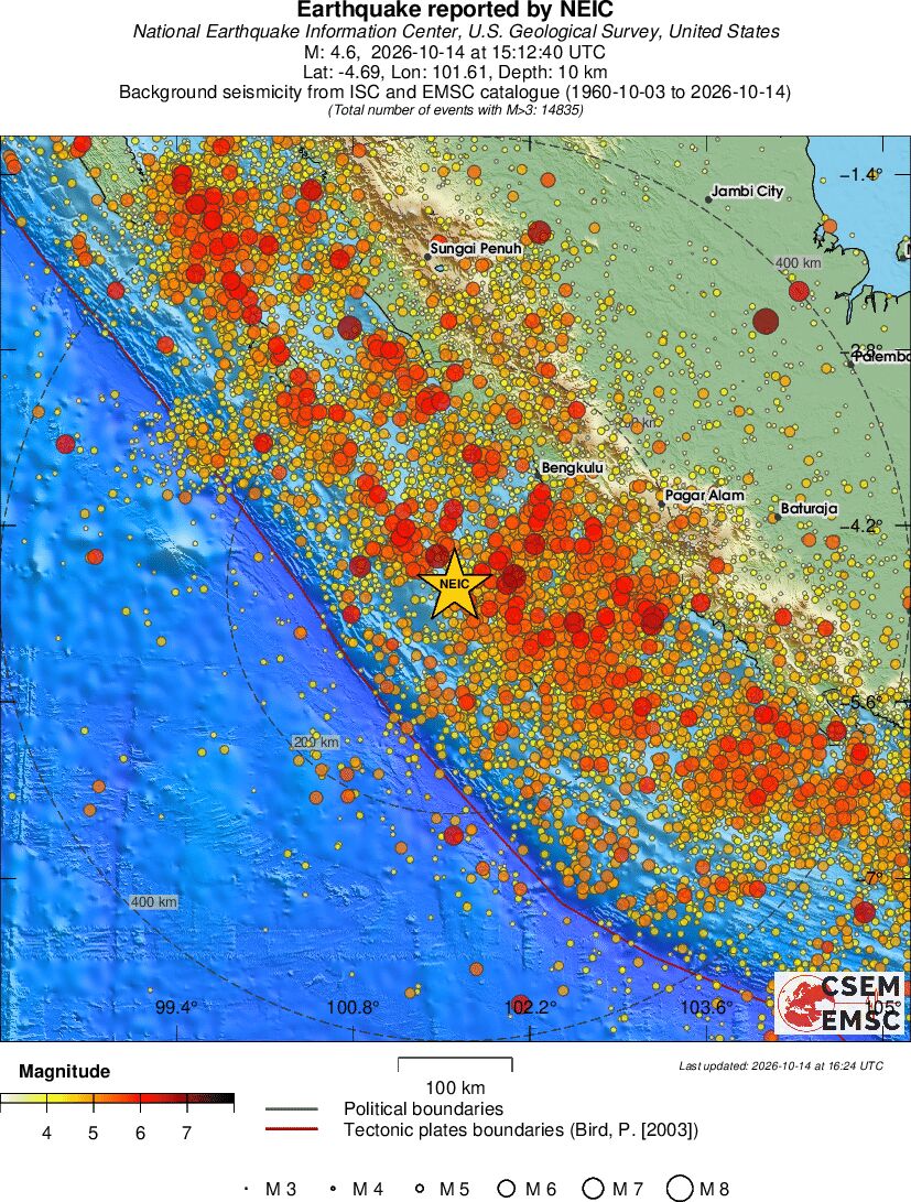 regional magnitude historical seismicity