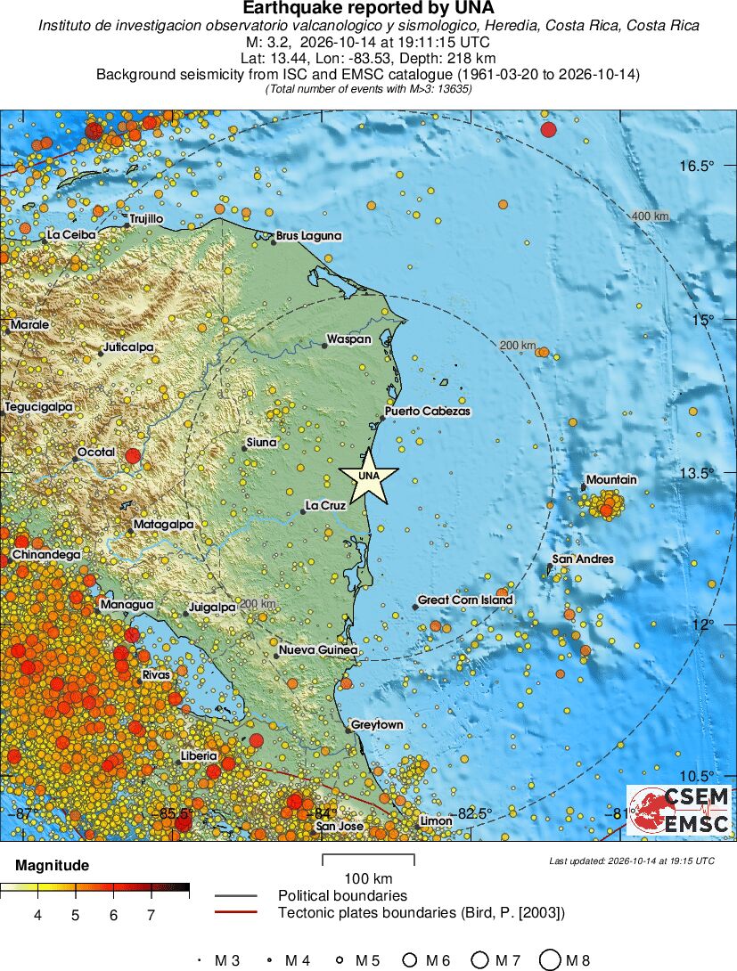 regional magnitude historical seismicity