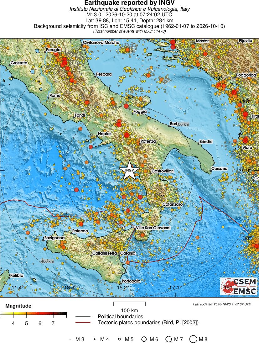 regional magnitude historical seismicity
