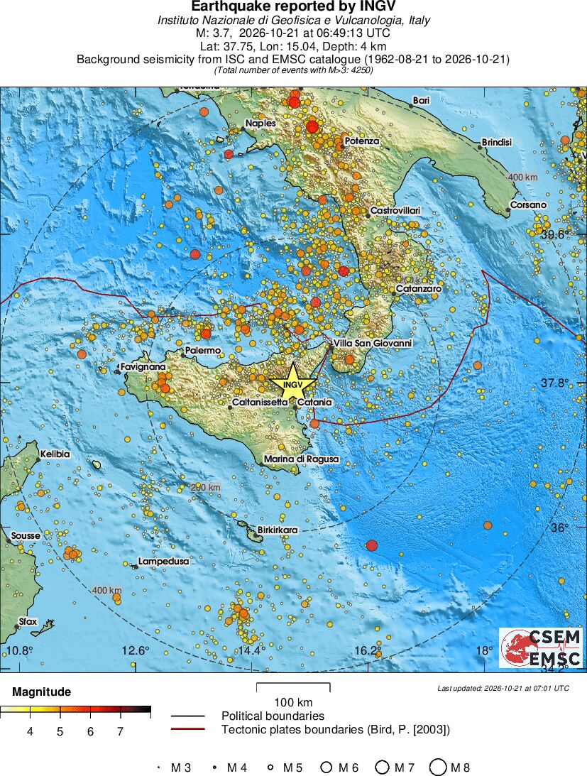 regional magnitude historical seismicity