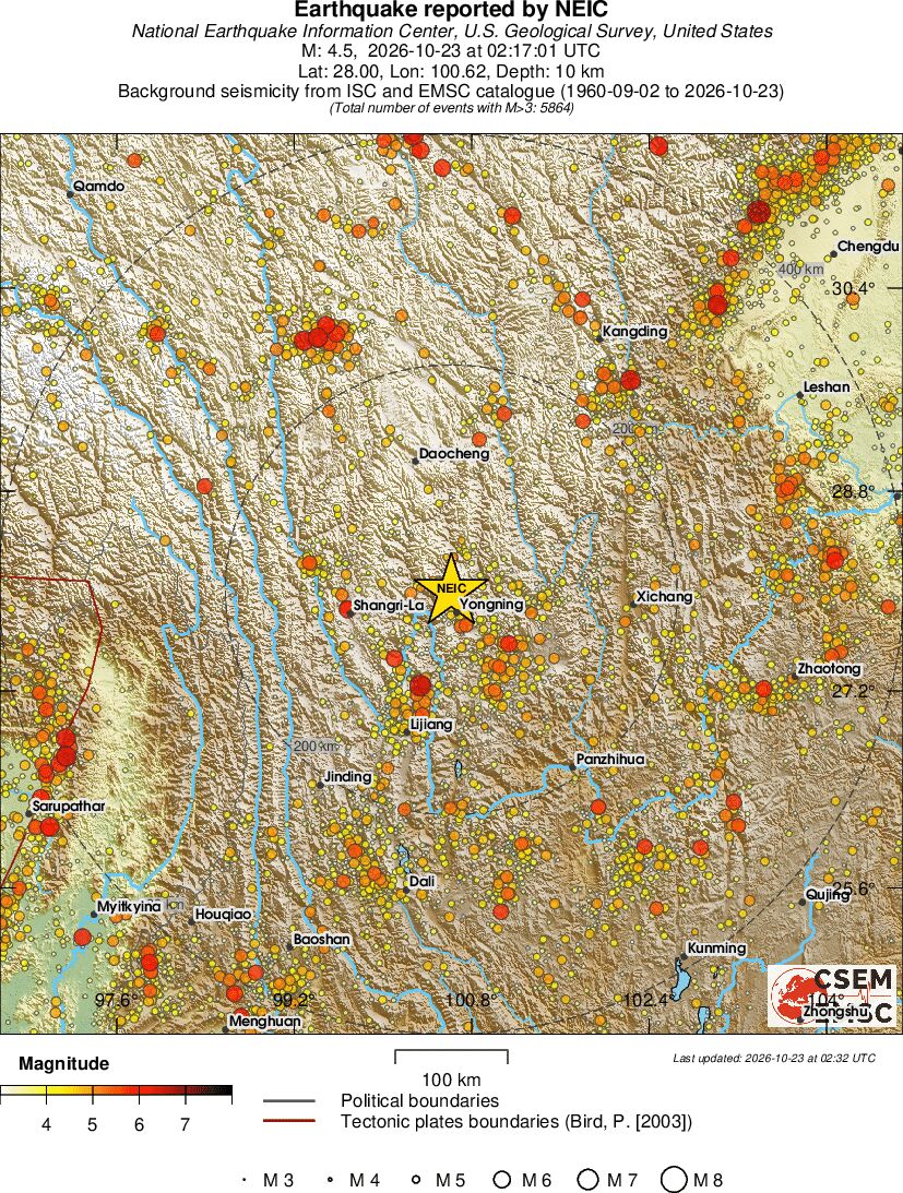 regional magnitude historical seismicity