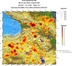 regional magnitude historical seismicity
