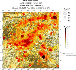 regional magnitude historical seismicity