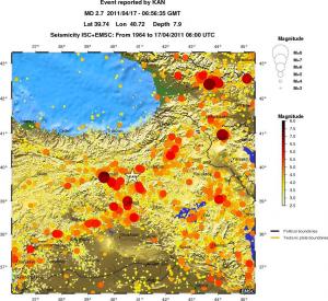 regional magnitude historical seismicity
