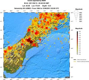 regional magnitude historical seismicity