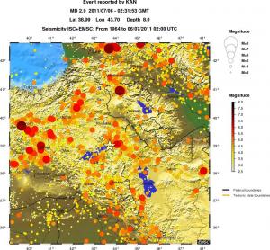 regional magnitude historical seismicity