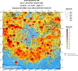regional magnitude historical seismicity