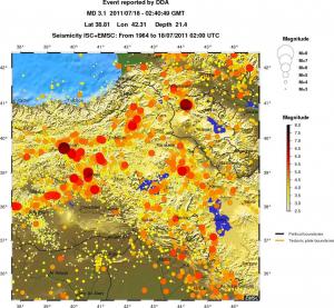 regional magnitude historical seismicity
