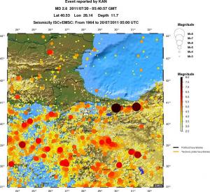 regional magnitude historical seismicity