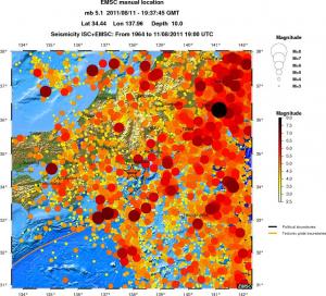 regional magnitude historical seismicity