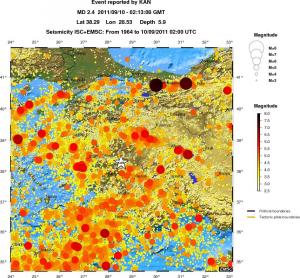 regional magnitude historical seismicity