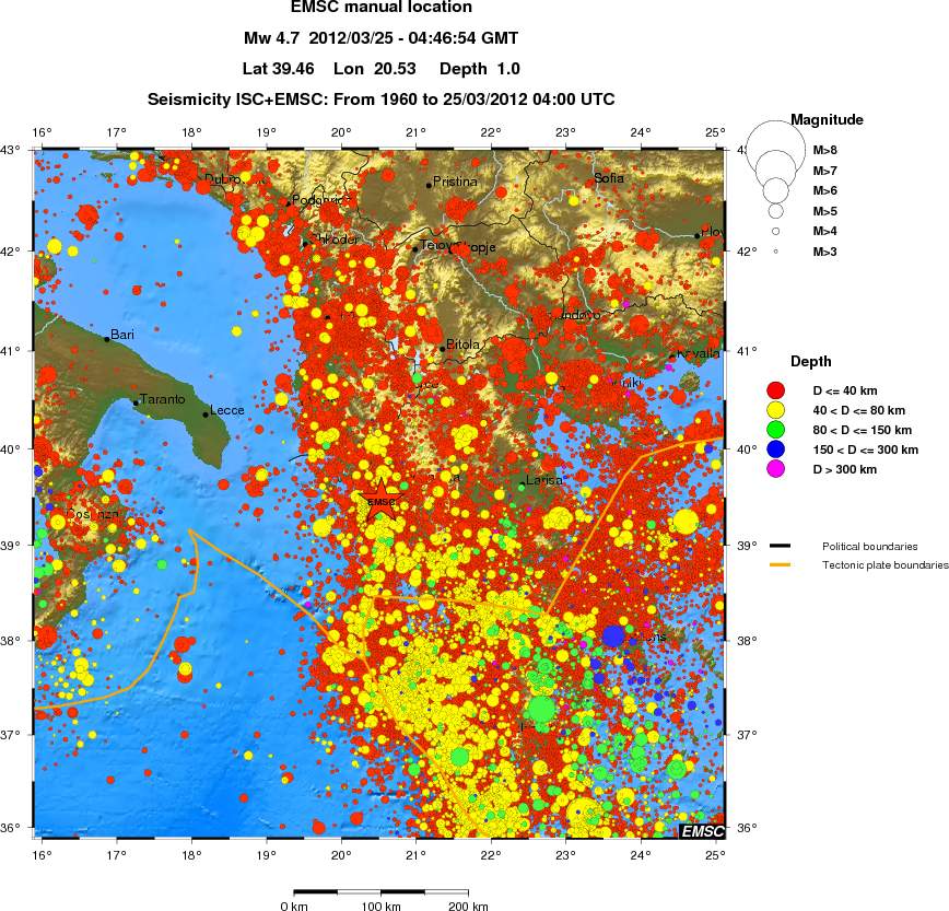 regional historical seismicity