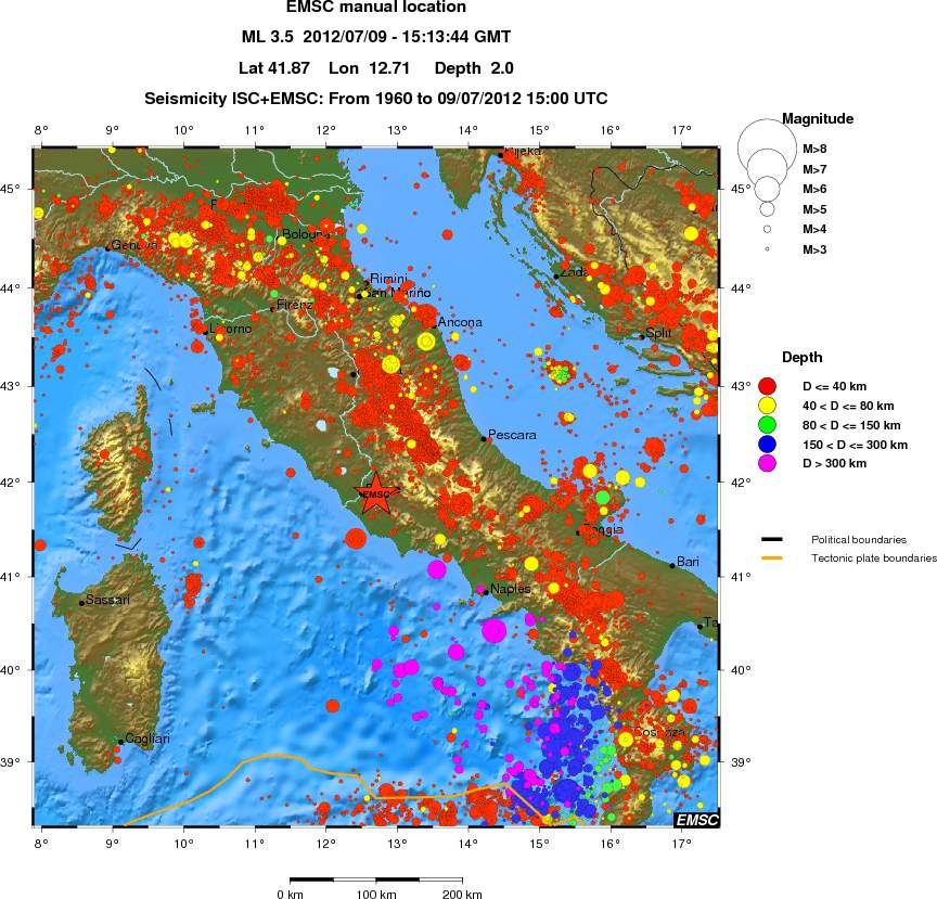 regional historical seismicity