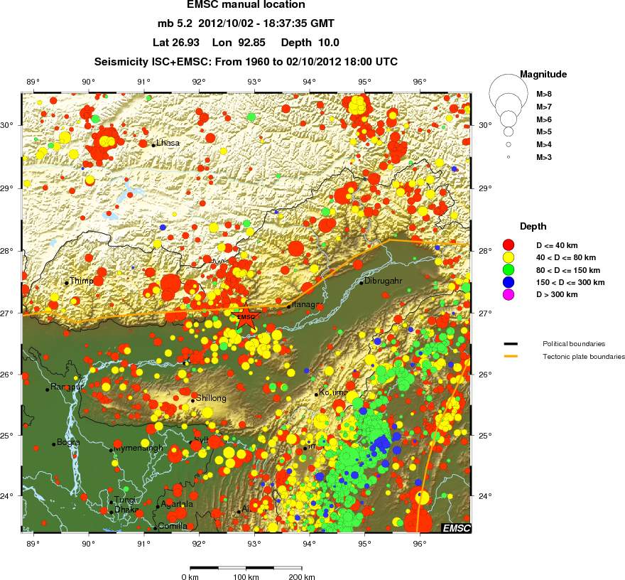 regional historical seismicity