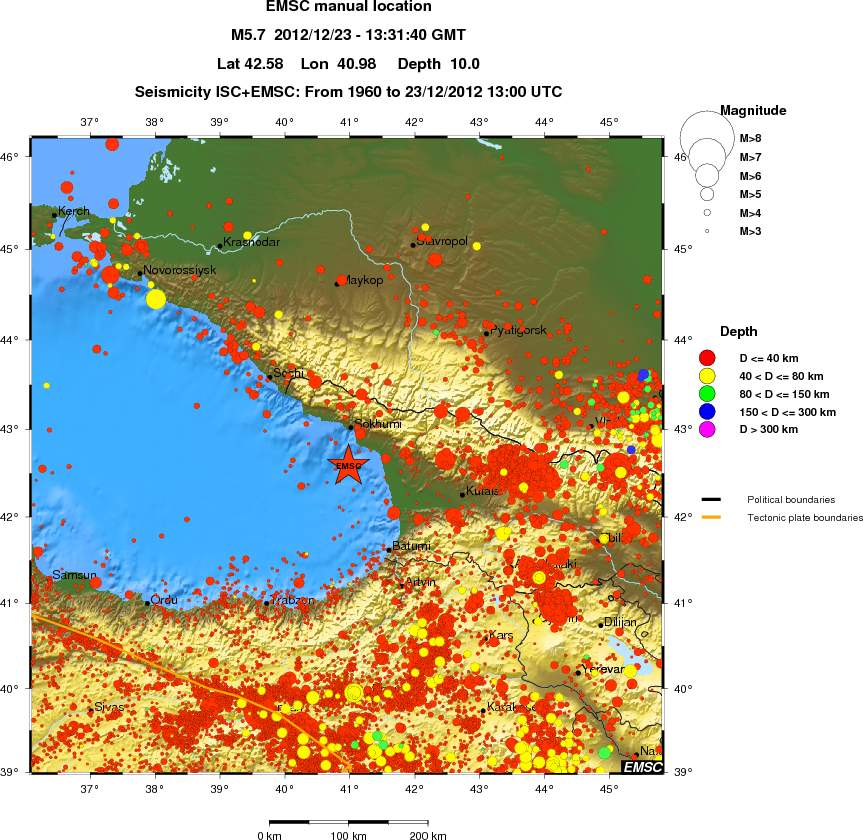 regional historical seismicity