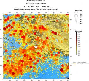 regional magnitude historical seismicity